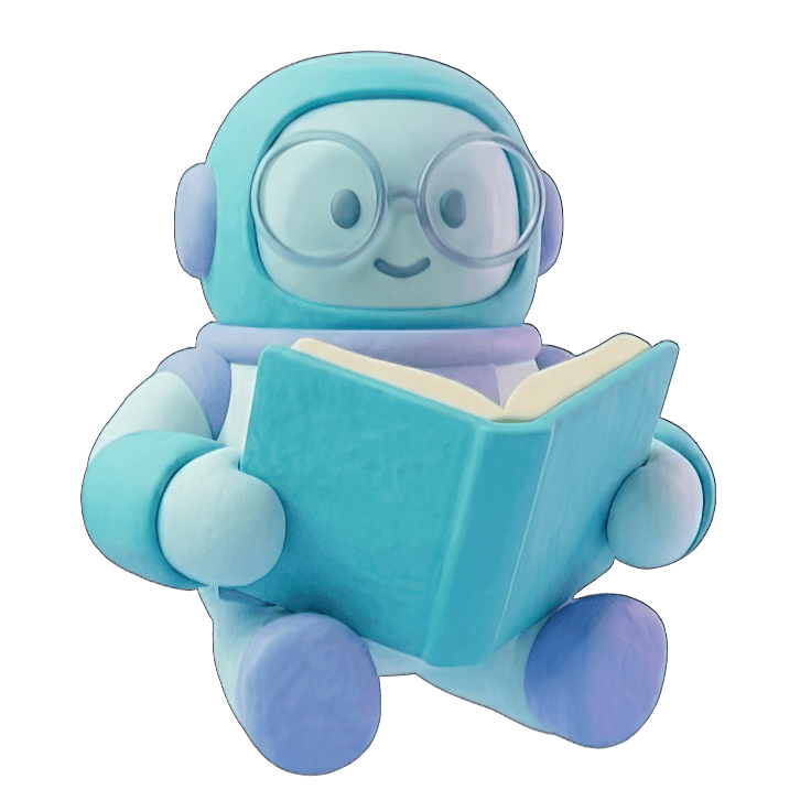 Robot reading a book